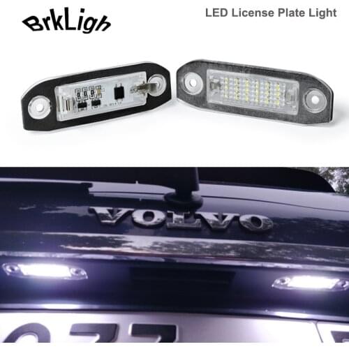 2Pcs No Error White LED Number License Plate Light Lamp Car Accessories For Volov S60 V60 S80 V70 V50 XC60 XC90 XC70 S40 C30 C70