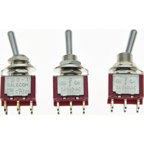 KAISH 5x DPDT 3 Way ON OFF ON Guitar Mini Toggle Switch SALECOM UL Car/Boat Switches