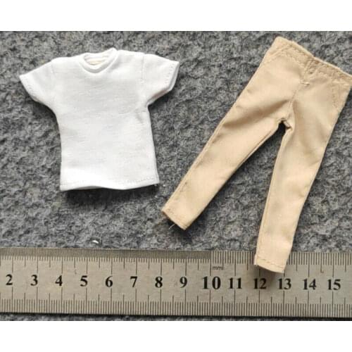 1/12 Scale Soldier Clothes White Short Sleeve+Pants Model for 6" Doll