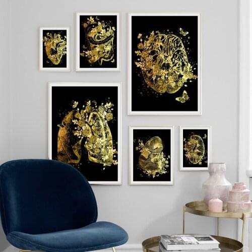 Anatomy human body Heart brain lung Gut Wall Art Canvas Painting Nordic Posters And Prints Wall Pictures For Living Room Decor