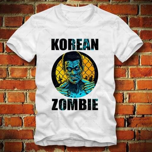 New Arrival The Korean Zombie Tshirt Fighting Mens 100% Cotton Hip Hop Shirt