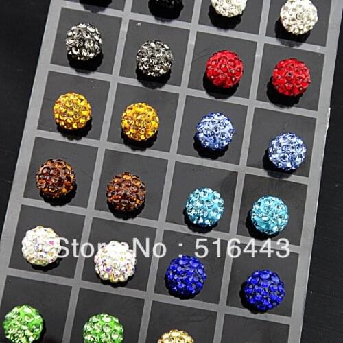 Wholesale Jewelry 12pairs Stainless steel 10mm Crystal Disco Ball Womens Mens Stud Earrings Female Party Wedding Gift