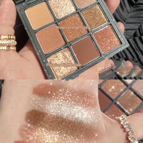 DIKALU 9 Colors Matte Eyeshadow Palette Glitter Shimmer Eye Shadow Powder Glitter Eye Shadow Palette Makeup Cosmetic Kit TSLM1