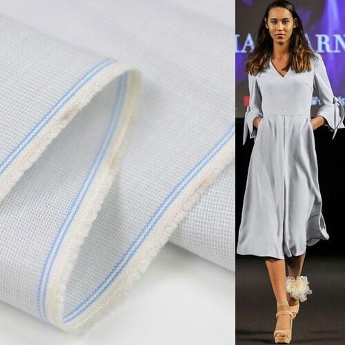 Yarn-dyed plain silver white spun silk and cotton blended fabric 26momme 114cm width,SCT326
