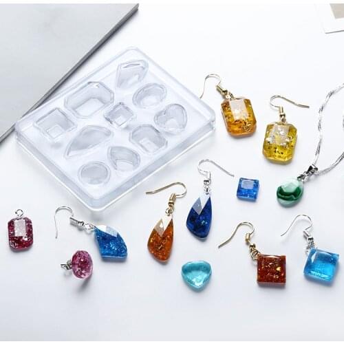Earrings Silicone Resin Mould Jewellery Molds for DIY Jewelry Cut Shapes Pendant Craft Making