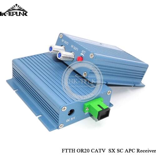 1PCS CATV Receiver FTTH AGC Micro SC APC Simplex Connector With 2 Output Port For PON FTTH OR20 CATV Fiber Optical Receiver