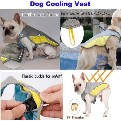 Dog Cooling Vest Clothes Summer Cooling Harness for Dogs Adjustable Mesh Reflective Vest coat Quick Release Pet dog clothes