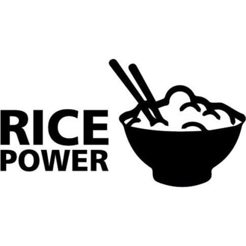 15.8X8.2CM RICE Power Funny Cute Car Sticker Vinyl Decal Car-styling Accessories S8-0178