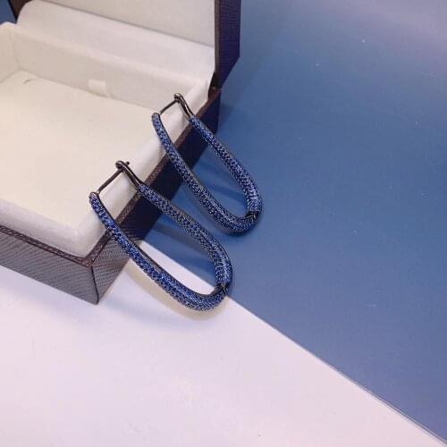 Simple Geometric Ear Rings for Women Fashion Jewelry New Advanced Long Earrings Cubic Zirconia Boucles D'oreille Femme YME9462