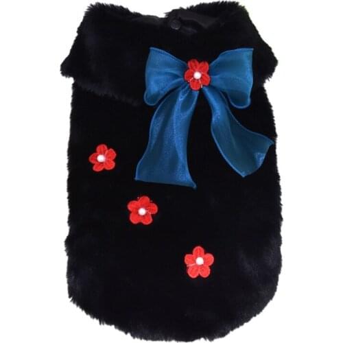 Winter Pet Dog Clothes Imitation Fur Polyester Printing Jacket French Bulldog Clothing For Dogs Pets Clothing