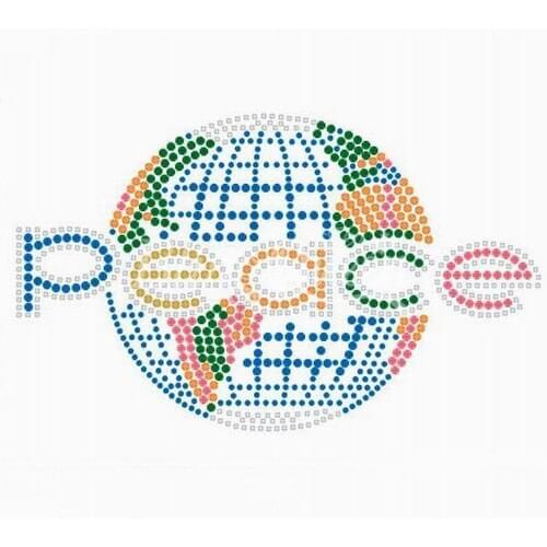 25PCS/LOT BlingQueen Korean Rhinestone Rhinestud Iron On Peace Design