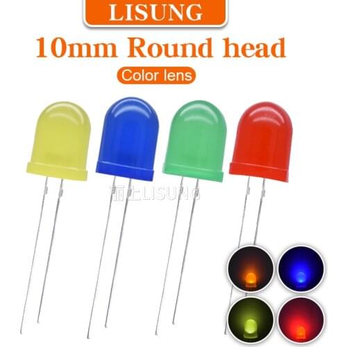 250Pcs/Bag 10mm led F10 Round Color Lens Red Blue Green Yellow Diffused Led Diode Light-emitting Diode Lamp Indicator