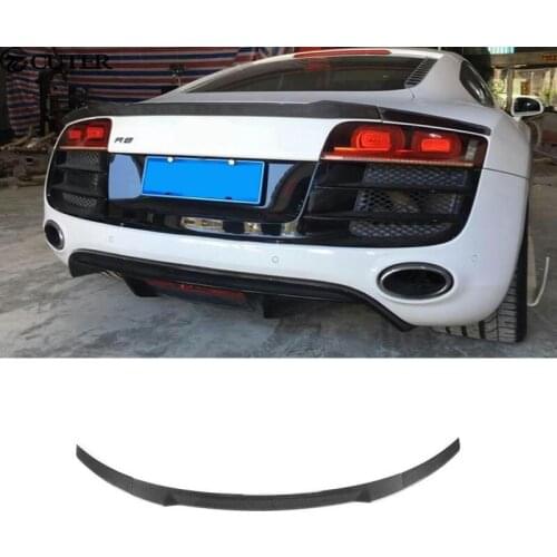 3pcs/set R8 car body kit Carbon Fiber Rear Spoiler for Audi R8 GT V8 V10 Car Trunk Wing 08-14