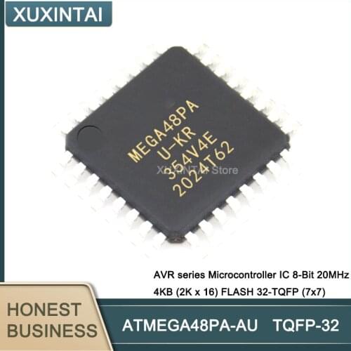 50Pcs/Lot ATMEGA48PA-AU ATMEGA48PA AVR series Microcontroller IC 8-Bit 20MHz 4KB (2K x 16) FLASH TQFP-32 (7x7)