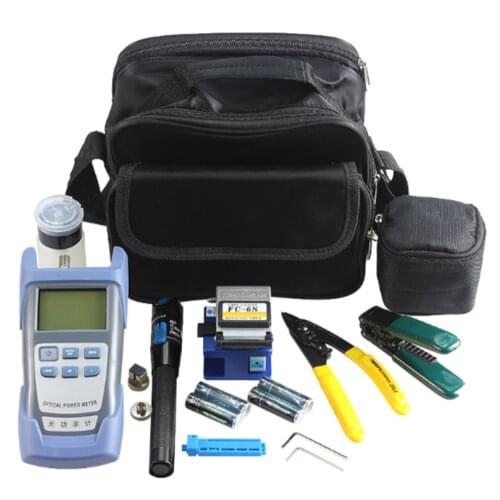6 In 1 FTTH Fiber Optic Tool Kit Fibra Optica Herramientas FC-6S Cleaver Millers Plier Stripper Optical Power Meter VFL 5KM