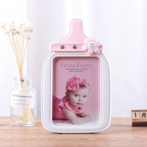 7-inch cartoon baby photo frame set up creative childrens cute photo frame wall-mounted baby bottle carousel picture frame