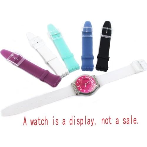 Watch accessories Silicone strap 16mm pin buckle for Swatch skin series SFK397 SFK360 SFK361 childrens ladies watch band