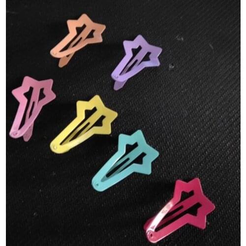 Pet accessories BB clip dog hairpin Childrens paint bb clip long tail five-pointed star hairpin clip 4.5cm 12pcs/lot