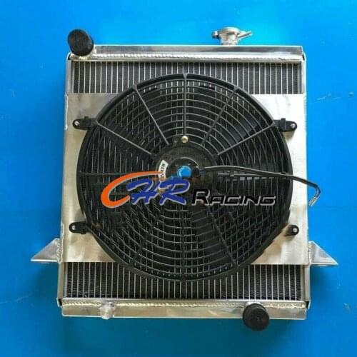 Aluminum Radiator + Shroud + Fan FOR Triumph TR6 1969-1974/TR250 1967-1968 67 68