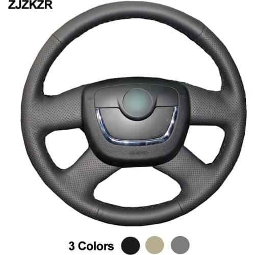 Car Auto Steering-Wheel Cover Volant For Skoda Octavia 2009-2013 Citigo 2011-2012 Roomster 2009-2012 Fabia 2009-2012 Superb Yeti