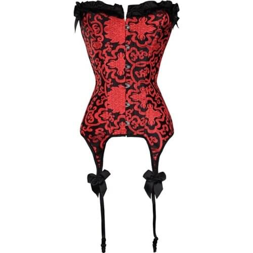 Womens Sexy Underwear Elasticity Corset Lace Up Back Sexy Body Bustier Overbust With Straps Belt Breathable Fabric Lingerie