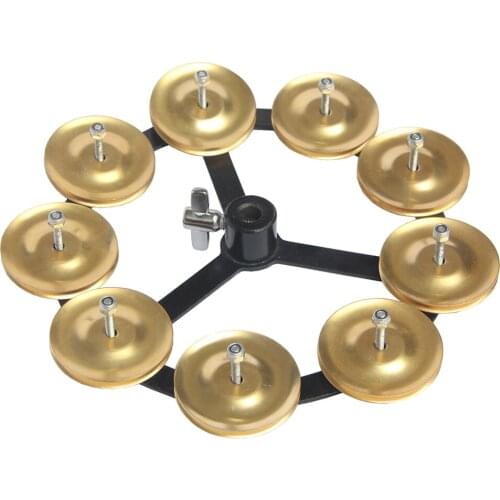 MoonEmbassy Hi-Hat Tambourine With Steel Brass Jingles Jazz Drum Set Percussion Accessories