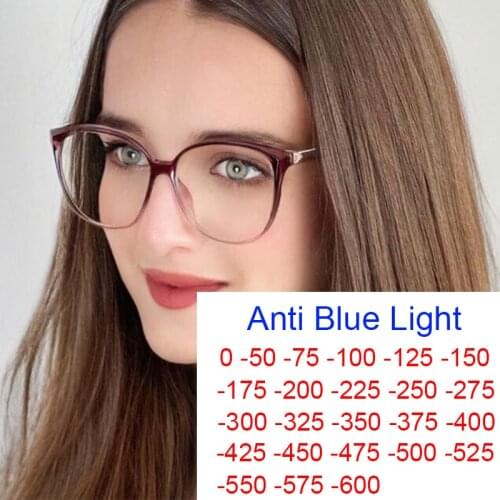 Finished Myopia Glasses Women Men Luxury Brand Transparent Computer Glasses Nearsighted Eyewear Oversized Round Eyeglasses -3