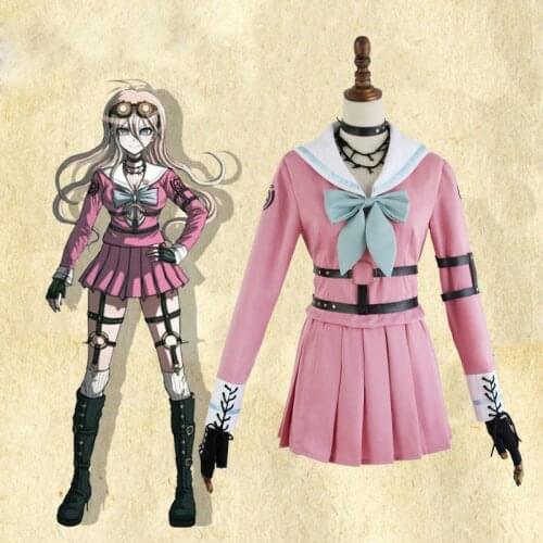 Anime Danganronpa V3: Killing Harmony Iruma Miu Cosplay Costume Full Set for Women Girl Party Dress School Uniform Outfit
