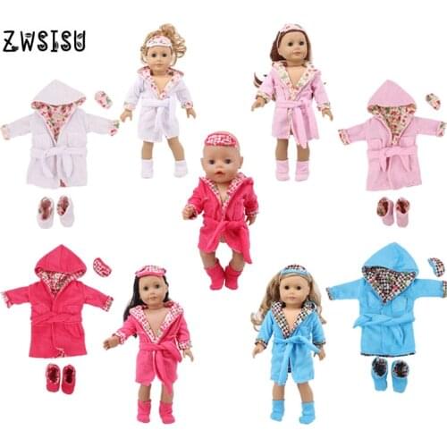 Doll Clothes Pajamas Nightgown 1 Set/For 18 Inch American Doll&43 Cm Born Doll For Generation Toy