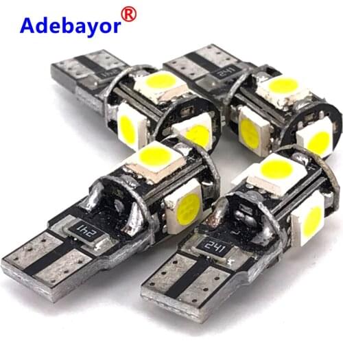 300pcs T10 W5W 194 168 5050 LED Canbus Car Light Bulb 5 SMD Chips Wedge Bulbs Car Interior Reading Signal Lamp White