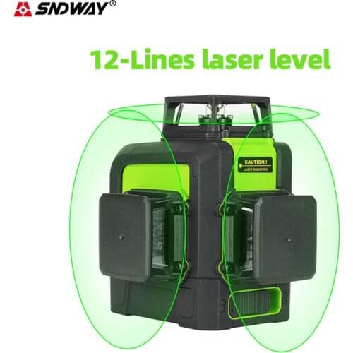 SNDWAY Laser Level 12-Line Green Laser Leveling Projection Line For Home Decoration Vertical and Horizontal Laser Level