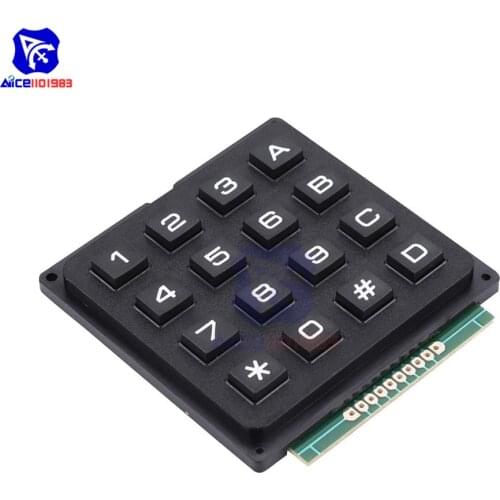 Diymore Mini Square Keypad with 16 Keys (4x4) Matrix Keyboard Module for MCU Microcontroller