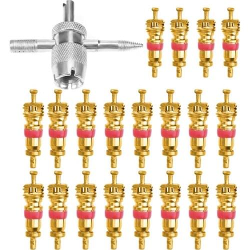20Pcs/Set With 4-in-1 Car Tire Repair Tools Kit Car Air Condition Valve Cores Auto Truck Motorcycle Tyre Tire Valve Stem New