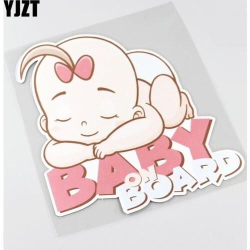 YJZT 14.5CMX15.6CM Baby ON Board Pvc Decal Sleeping baby Car Sticker 13A-0058