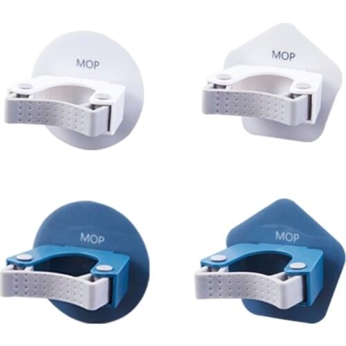 Wall Mounted Storage Mop Organizer Holder Broom Hanger Storage Rack No Drilling Kitchen Clip Mop Hook Gripper for Bathroom Laund