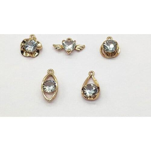 New arrival! (choose design) 100pcs Cubic Zirconia Charm/pendants for Earrings DIY parts,Jewelry Earrings Findings & Components