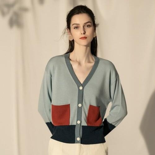 2019 Autumn Winter Women Sweater Loose Pocket Casual Single-Breasted Sweaters Jumpers Short Jackets Cardigan Knitted Tops AA5058