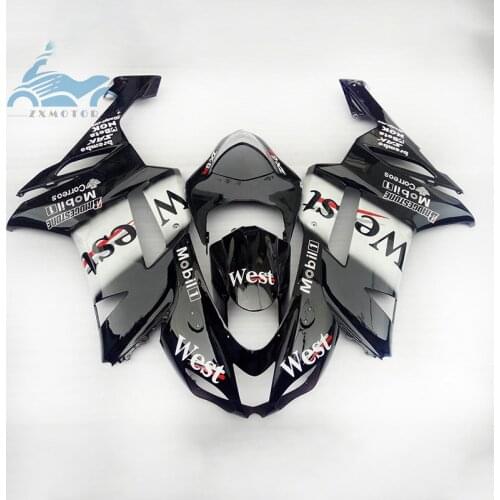 Customized full fairings kit for KAWASAKI Ninja 2007 2008 ZX6R motorcycle sport fairing kits ZX 6R 636 07 08 black WEST body kit
