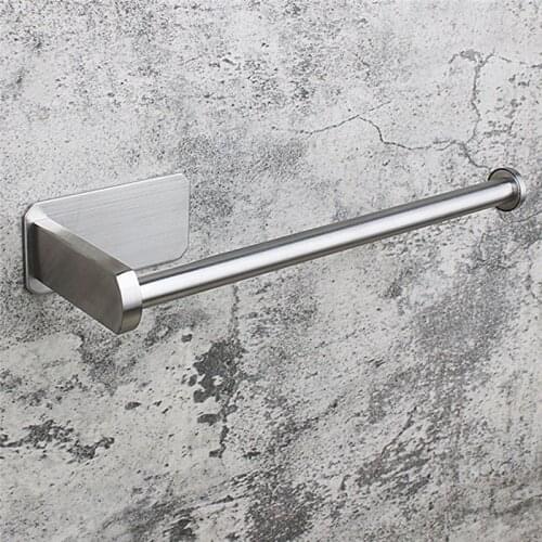 Paper Towel Rack Self Adhesive Wall Mounted Stainless Steel Paper Towel Rack Kitchen Bathroom Towel Rack Storage Rack