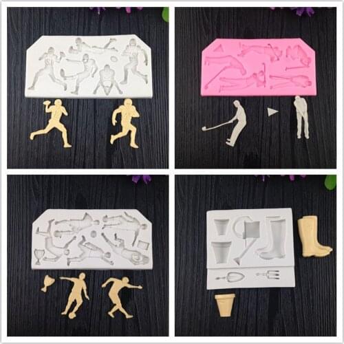 DIY Chocolate Turn Sugar Mold Liquid Silica Gel Mold Sports Football Rugby Football Shoe Pot Spade Silica Gel Mold WMJ-762