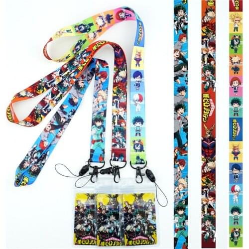 Japan Anime My Hero Academia Neck Strap Lanyards ID Card Gym Mobile Phone Strap USB Badge Holder Rope Key Chain Cosplay Gift New