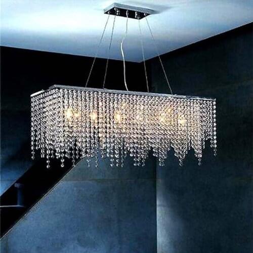 Modern LED Crystal Pendant Light Industrial Hanging Lamp Kitchen Home Lighting Modern Crystal Pendant Lamps Dining Room Light