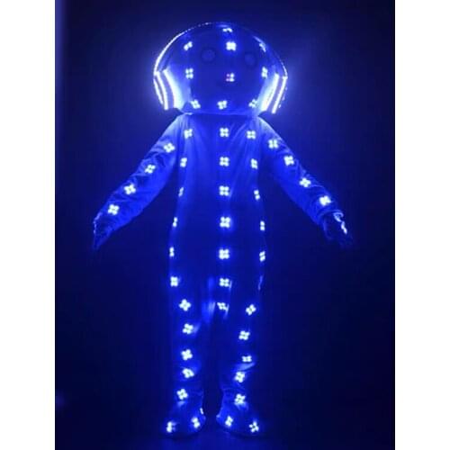 Led Doll Costume Big Head Stage Clothing DJ luminous light Dress performance dance jumpsuit nightclub