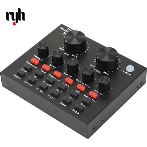 V8 Audio Sound Card External USB Headset Microphone Webcast Live Broadcast Sing electric sound Broadcast For Phone Computer TVPC