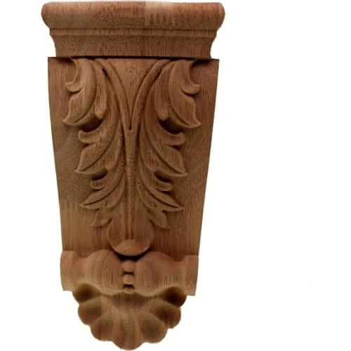VZLX New Arrival Vintage Wood Carved Corner Onlay Applique Unpainted Furniture Cabinet Decorative Figurines Wooden Miniature DIY