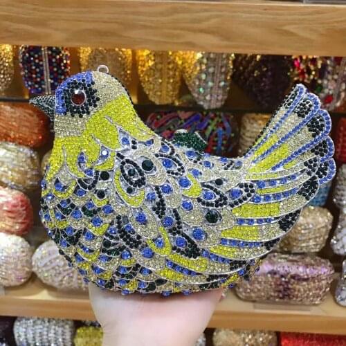Women bird shape Diamonds Luxurious Evening Bags Rhinestones Bling lady day Clutches Chain Shoulder bag Female Handbags Purse