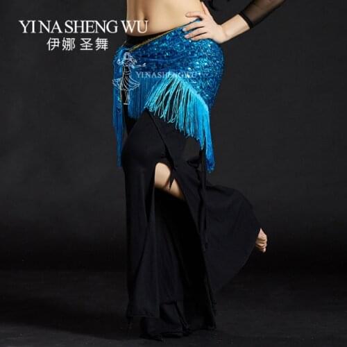 1Pc Sequins Triangle Hip Scarf Belly Dance Belt Skirt Belly Dance Waist Chain Belly Dance Practice Accessories Hip Scarf 9 Color