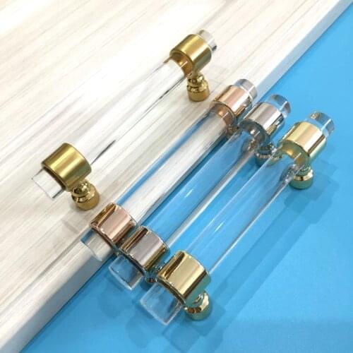 10pcs/lot Acrylic Handles Kitchen Cabinet Knobs Transparent Drawer Pulls Handle and Knob for kids Door Accessory