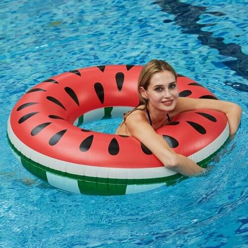 120cm Water Inflatable Watermelon Floating Row Toys Swimming Swim Laps Watermelon Swim Ring Toys Pool Toys Adult