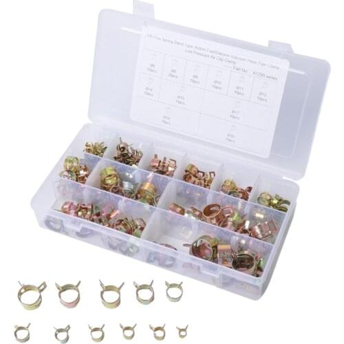145pcs Hose Spring Clip Clamps 6-20mm Steel Vacuum Fuel Oil Line Band Clips